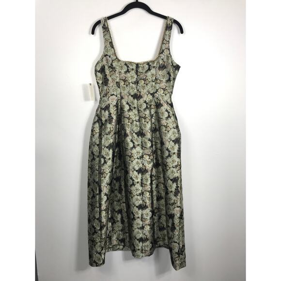 Anthropologie Maeve Sleeveless Fit Flare Midi Dress Square Neck Cocktail Holiday - Picture 11 of 16